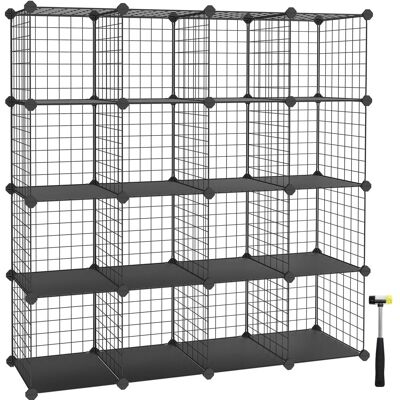 SONGMICS Étagère de rangement à 16 compartiments 16 paires Noir - Publicité SONGMICS Étagère de rangement à 16 compartiments 16 paires Noir - Publicité