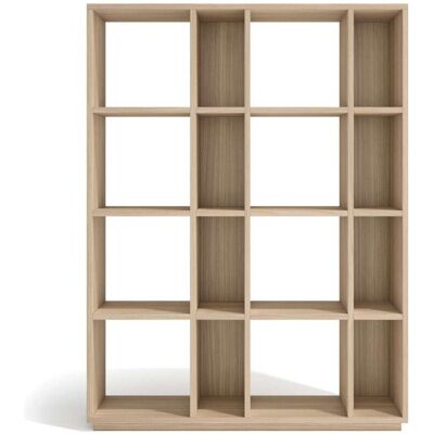 Herdasa Étagère modulable 16 niches en placard finition noyer clair - Publicité Herdasa Étagère modulable 16 niches en placard finition noyer clair - Publicité