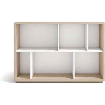 Herdasa Bibliothèque en mélaminé noyer clair et blanc 80x119x32 cm - Publicité Herdasa Bibliothèque en mélaminé noyer clair et blanc 80x119x32 cm - Publicité