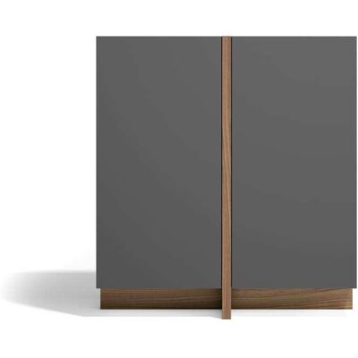 Herdasa Buffet rangement 2 portes en placard finition noyer et graphite - Publicité Herdasa Buffet rangement 2 portes en placard finition noyer et graphite - Publicité