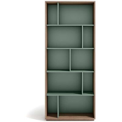 Herdasa Bibliothèque en mélaminé noyer et vert 191x80x32 cm - Publicité Herdasa Bibliothèque en mélaminé noyer et vert 191x80x32 cm - Publicité