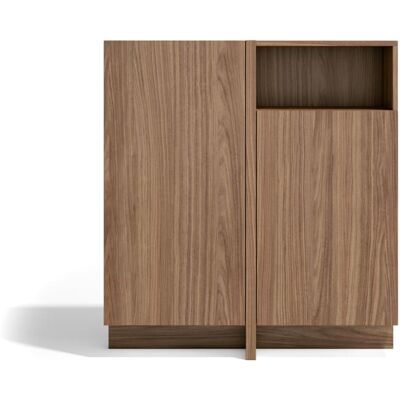 Herdasa Buffet de rangement 1 niche 2 portes en placard finition noyer - Publicité Herdasa Buffet de rangement 1 niche 2 portes en placard finition noyer - Publicité