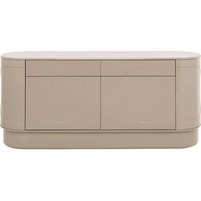 Kare Design Buffet ovale taupe 2 portes 2 tiroirs - Publicité Kare Design Buffet ovale taupe 2 portes 2 tiroirs - Publicité