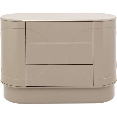 Kare Design Commode ovale taupe 3 tiroirs - Publicité Kare Design Commode ovale taupe 3 tiroirs - Publicité