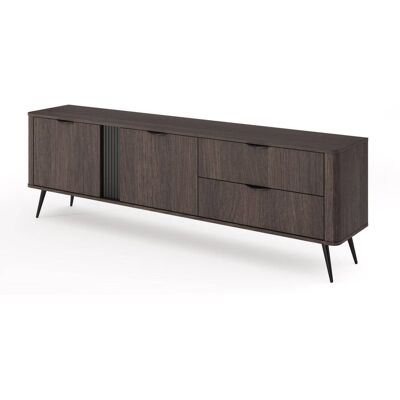 Selsey Meuble tv 2 portes, 2 titoirs chêne dunin 195 cm - Publicité Selsey Meuble tv 2 portes, 2 titoirs chêne dunin 195 cm - Publicité