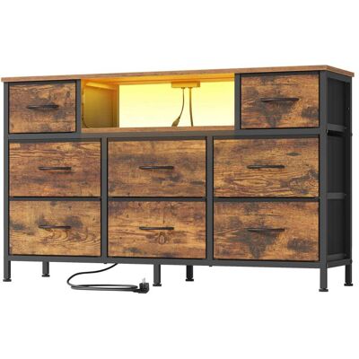 SONGMICS Commode avec 8 tiroirs 114 x 30 x 67 cm marron rustique - Publicité SONGMICS Commode avec 8 tiroirs 114 x 30 x 67 cm marron rustique - Publicité