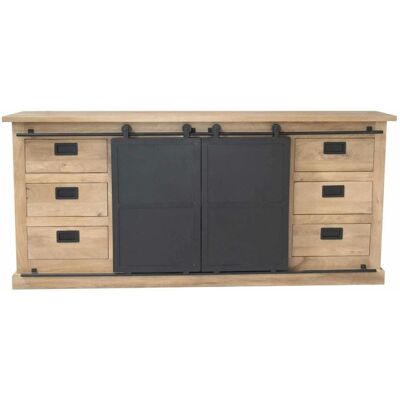 Pier import Buffet style atelier à portes coulissantes 200 cm - Publicité Pier import Buffet style atelier à portes coulissantes 200 cm - Publicité