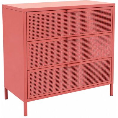 Nordlys Commode 3 tiroirs en métal terracotta - Publicité Nordlys Commode 3 tiroirs en métal terracotta - Publicité