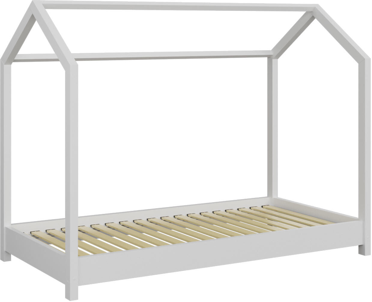 Nateo Concept Lit cabane 90x200 en pin massif Blanc