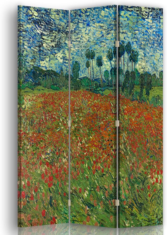 Legendarte Paravent Le Champ des Coquelicots - Van Gogh 110x150cm (3 volets)