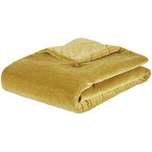 Maisons du Monde Boutis en velours de coton bronze a pompons 100x200