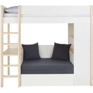 Maisons du Monde Lit sureleve evolutif enfant ecru 190 avec bureau