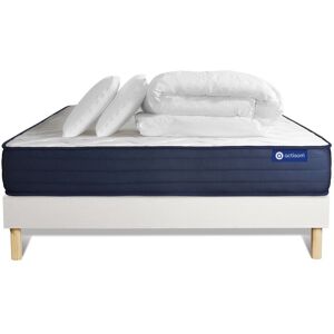 Actisom Pack pret a dormir 160x200 cm sommier kit blanc