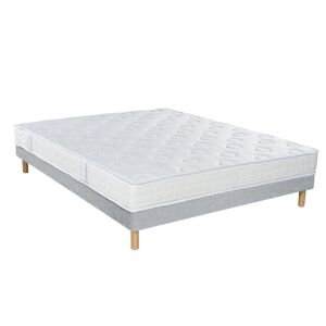 Essenzia Ensemble Matelas ferme Sommier Tradition Graphic et Pieds 90x200