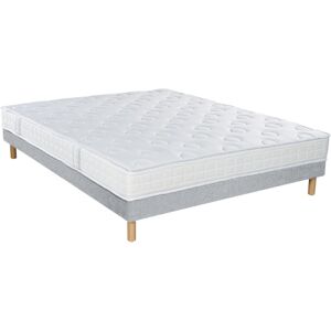 Essenzia Ensemble Matelas ferme Sommier Tradition Graphic et Pieds 180x200