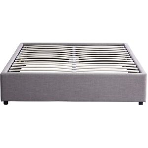 Usinestreet Cadre de lit avec sommier relevable a lattes en tissu - Gris - 160 cm