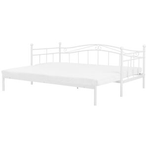 Beliani Lit gigogne en metal blanc 90x200