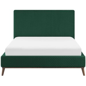 Beliani Lit double en tissu vert 140x200