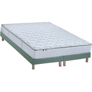 Idliterie Ensemble matelas ressorts sommier vert 160x200