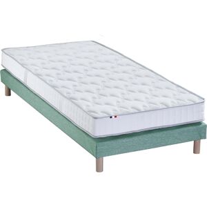 Idliterie Ensemble matelas mousse sommier vert 90x190