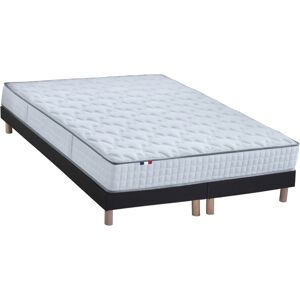 Idliterie Ensemble matelas ressorts sommier noir 190x200