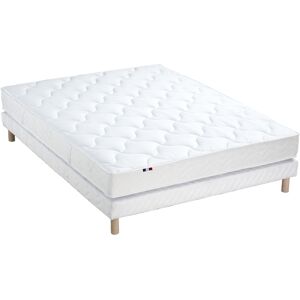 Idliterie Ensemble matelas mousse ferme sommier blanc 140x190