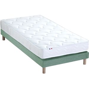 Idliterie Ensemble matelas mousse ferme sommier vert 90x190