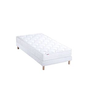 Idliterie Ensemble matelas mousse ferme sommier blanc 90x190