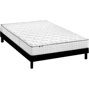 Idliterie Ensemble Matelas Ressorts + Visco Sommier en Kit Anthracite 160x200