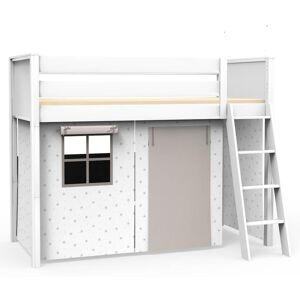 Wookids Lit mezzanine avec textiles viena gris