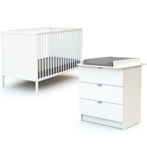 Webaby Duo lit bebe et commode blanc