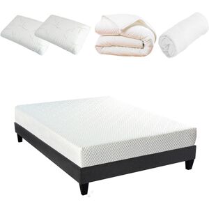 Bellecour Ensemble 140x190 Matelas + Sommier + Accessoires