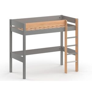 Nateo Concept Lit mezzanine 90x190 en Pin massif Gris et Bois