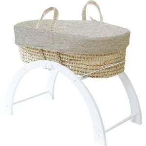 Premiers Moments Couffin avec Support Reversible - Habillage Perle en Coton Bio