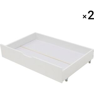 Happy Garden Lot de 2 tiroirs de rangement sous lit 190x90cm blancs