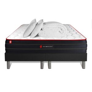 Somness Pack matelas 200x200 double sommiers oreiller couette
