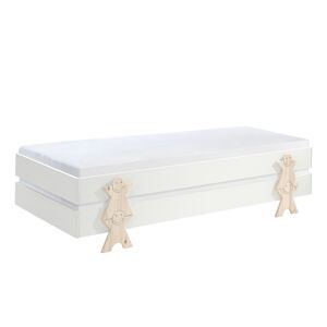 Vipack Lot de 2 lit empilable 90x200 sommier inclus blanc