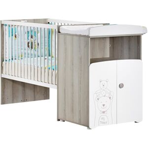 Baby Price Lit combine evolutif 120x60 en 90x190 en bois blanc