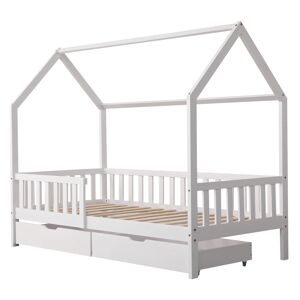 Happy Garden Lit cabane pour enfant avec tiroirs 190x90cm blanc