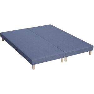 Idliterie Sommier tapissier bleu denim 2x80x200