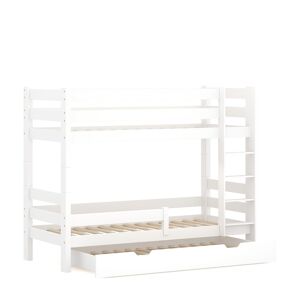 WNM Group Lit superpose en pin massif 200x90 blanc