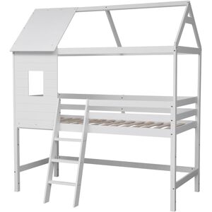 Happy Garden Lit cabane mezzanine pour enfant 190x90cm blanc