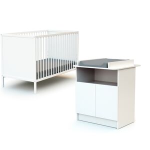 Webaby Chambre bebe lit et commode a langer en bois Panda