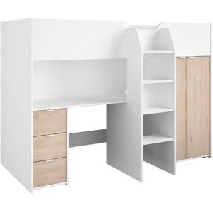 CAMIF Lit mezzanine combine avec bureau et armoire 90 x 200 cm