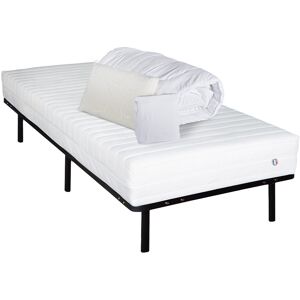 NEOREV Ensemble 90x190 Matelas Mousse HD + Sommier + Accessoires