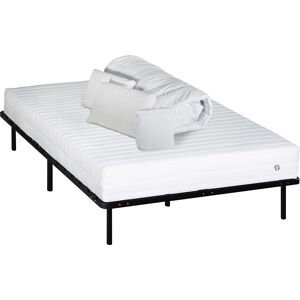 NEOREV Ensemble 140x190 Matelas Mousse HD + Sommier + Accessoires