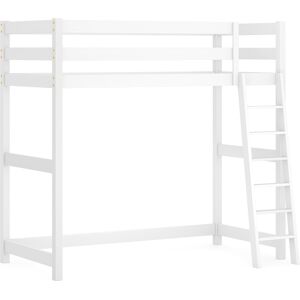 WNM Group Lit mezzanine en pin massif 190x90 blanc