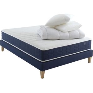 Someo Ensemble matelas ressorts, sommier, pieds, couette et oreiller 180x200