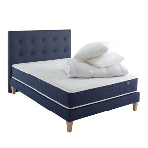 Someo Ensemble matelas, sommier, pieds, tete de lit, couette oreiller 180x20