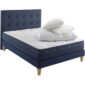 Someo Ensemble matelas, sommier, pieds, tete de lit, couette oreiller 180x20